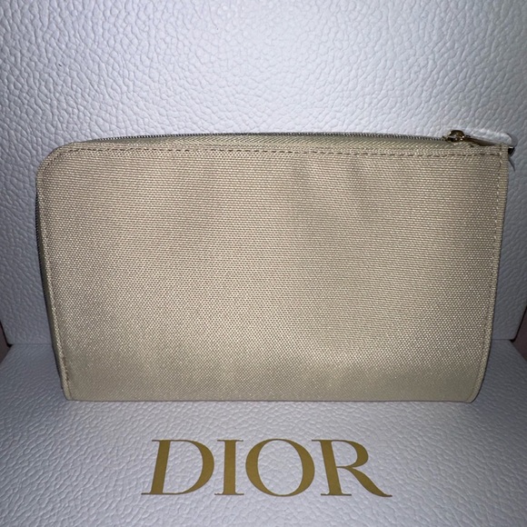 NIB Authentic Dior Natural Canvas Clutch Pouch - Picture 4 of 5